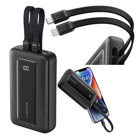 Powerbank Anker Zolo 20000 MAh 30W Z Wbudowanymi Kablami USB C