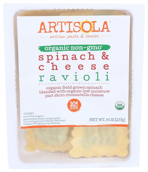 Amazon Artisola Pasta Organic Spinach Cheese Ravioli Oz