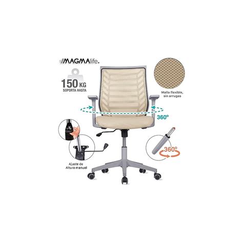 MAGMALIFE Silla de Escritorio Premium Ergonómica Modelo Estelar Silla