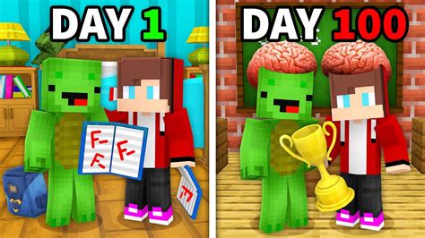 Mikey and JJ Survive 100 Days At SCHOOL in Minecraft (Maizen ...