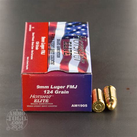 Bulk 9mm Luger 9x19 Ammo By Hotshot Ammunition For Sale 500 Rounds