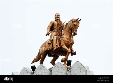 Statue of shivaji maharaj on horse at akluj fort ; Solapur ...