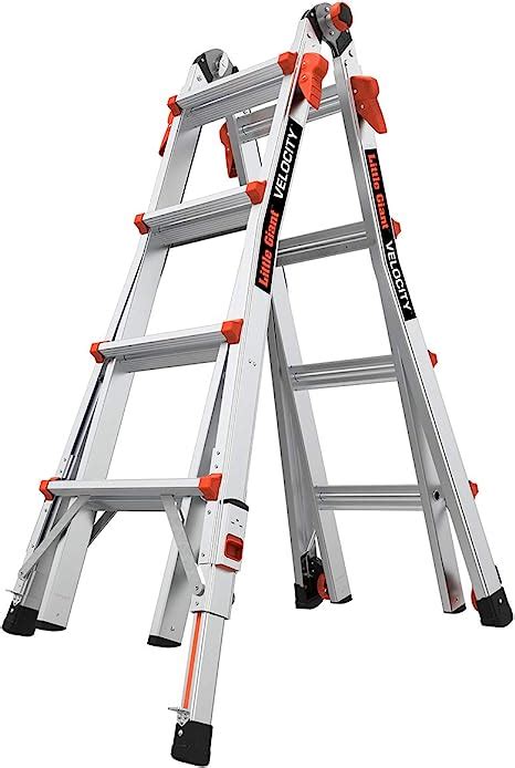 Little Giant Ladders Velocity With Wheels M17 17 Ft Multi Position Ladder Ratchet™ Leg