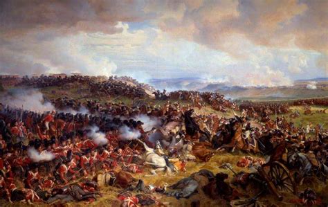 The Battle Of Waterloo The British Squares Receiving The Charge Of The