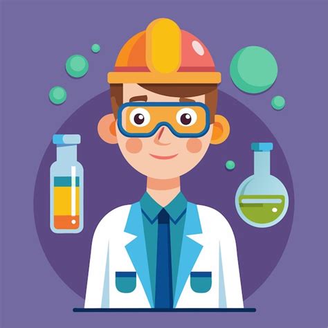 Flat Vector Illustration Of A Chemical Engineer Character Premium Ai