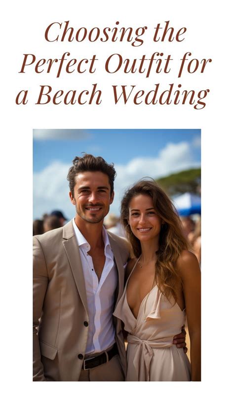 Couple At A Beach Wedding Mens Beach Wedding Attire Beach Wedding