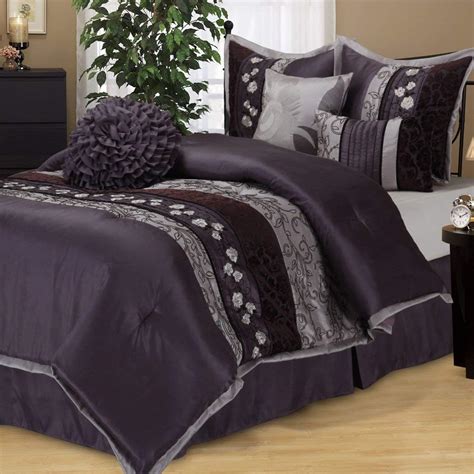 Os 7 Piece California King Luxurious Purple Comforter Set