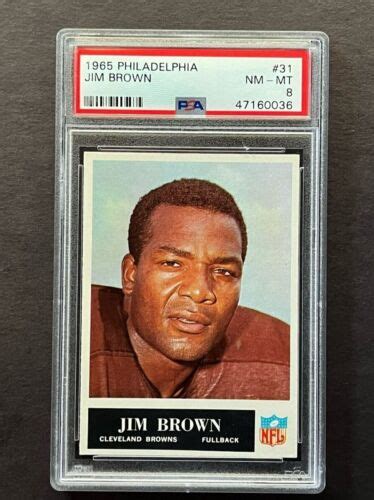 1965 Philadelphia Football Jim Brown 31 PSA 8 Browns HOF EBay