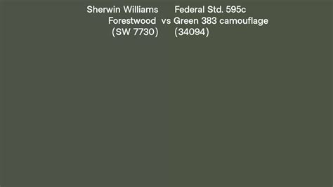 Sherwin Williams Forestwood SW 7730 Vs Federal Std 595c Green 383