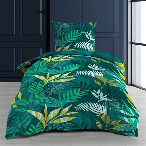 Housse De Couette Assana Tropical Vert Personne Coton J K Markets