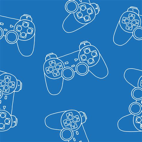 Seamless Pattern Of Game Controllers Vector Illustration In Hand Drawn