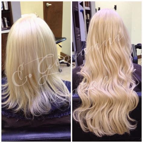 Before And After Long Blonde Extensions Using Great Lengths Hair