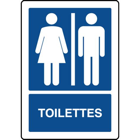 Panneau D Information Vertical Toilettes Mixtes Avec Texte Virages