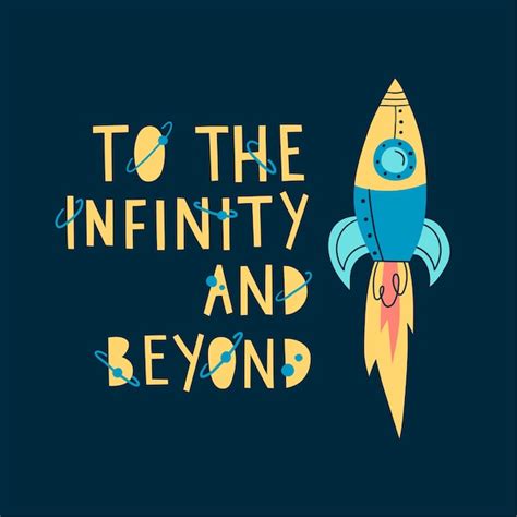 Premium Vector To The Infinity And Beyond Nursery Poster With A Rocketxa