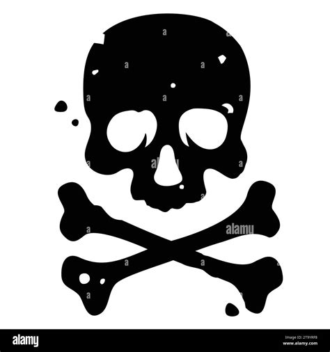 Skull And Crossbones Vector Illustration With Grunge Texture On White