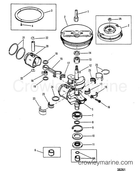 Crankshaft Pistons And Flywheel Outboard Ml Alt