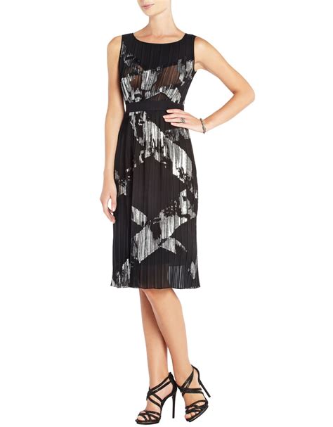 Bcbgmaxazria Zariah Pleated Cocktail Dress In Black Lyst