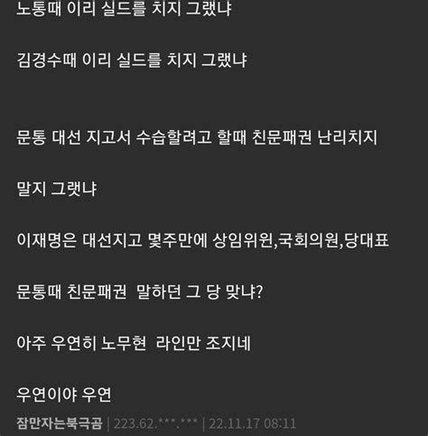 이재명 사법리스크에 왜 당이 자꾸친명 비명 대놓고 으르렁 사회정치경제 정보 Ruliweb