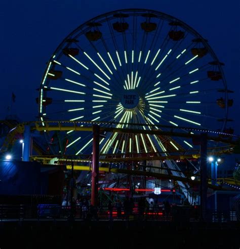 Blink Ferris Wheel Lighting At The Santa Monica Pier Pacific Park