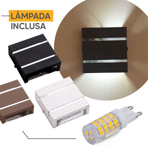 Arandela Ar Interno Externo Aluminio Lampada Led W Ideallume