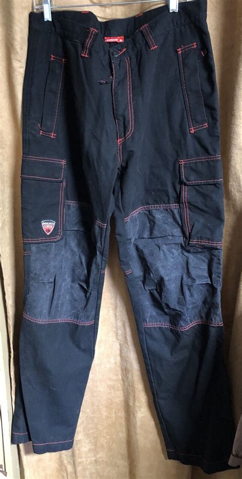 Ducati Corse Black Multi Pocket Cargo Pants Sz 52 Eur Gem