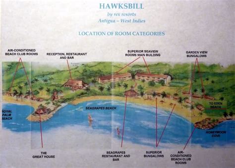 Map Layout Hawksbill Beach Resort | Antigua, Beach resorts, Resort