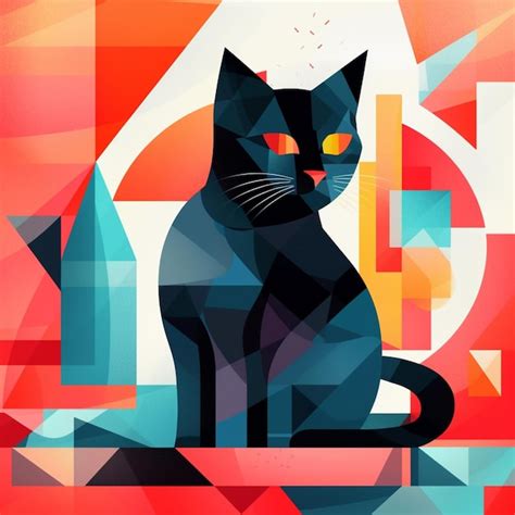 Im Genes De Dibujo Gato Cubismo Descarga Gratuita En Freepik