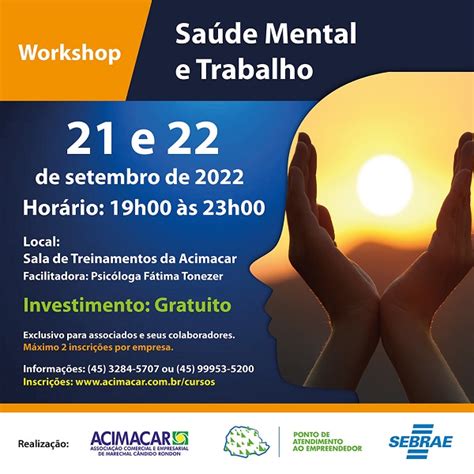 Acimacar Promove Workshop Gratuito Sobre Saúde Mental E Trabalho