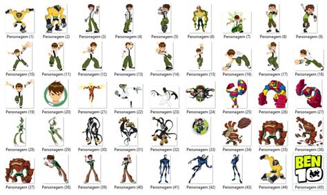 Nome Dos Personagens Do Ben10 - Camiseta Ben 10 com Nome Modelo 05 | Elo7 Produtos Especiais