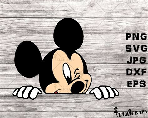 Mickey Mouse Svg Mickey Peek A Boo Svg Peeking Svg Peeking Etsy