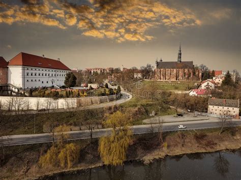 Castle And Cathedral Basilica In The City Of Sandomierz Poland Stock