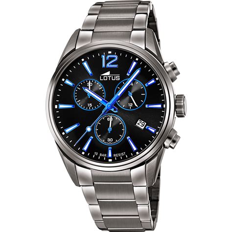 RELOJ DE HOMBRE LOTUS CHRONO CON ESFERA NEGRA 18682 6