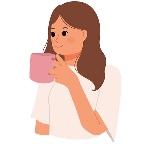 Women Drinking Coffee Cartoon