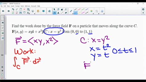 SOLVED Find the work done by the force field 𝐅 x y 1 x 2 y 2 𝐢 4