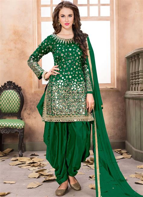 Buy Online Green Festival Patiala Salwar Kameez