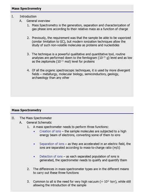 Mass Spectrometry Cheat Sheet