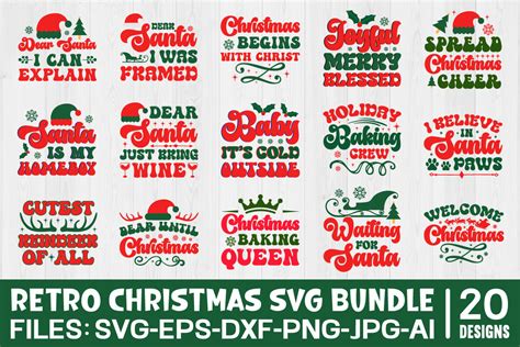 Retro Christmas Svg Bundle Graphic By Gosvg · Creative Fabrica