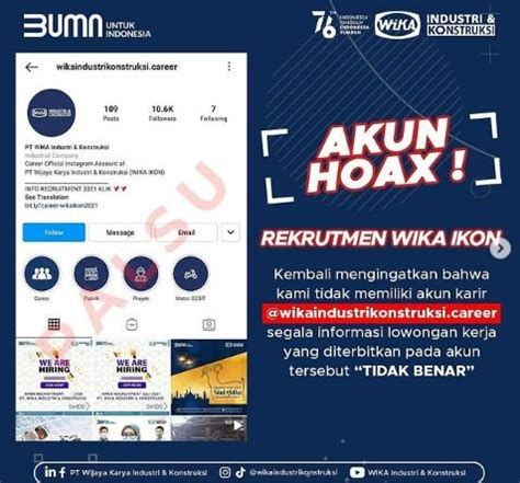 Cek Fakta Hoaks Lowongan Kerja Pt Wika Industri Dan Konstruksi