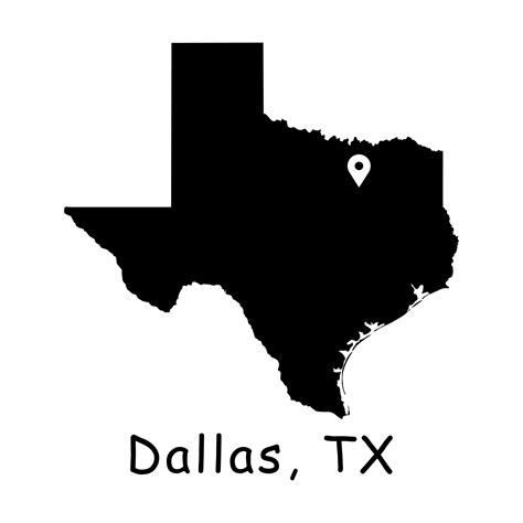 Dallas on Texas State Map Dallas TX Texas USA US United - Etsy