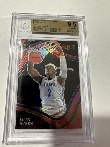 BGS 9 5 2022 23 Panini Select Prizm Red Jalen Duren RC Pistons Rookie