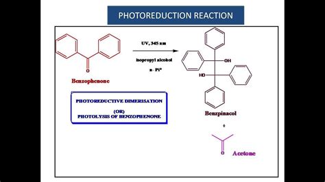 Photoreductive Dimerisation Photolysis Of Benzophenone