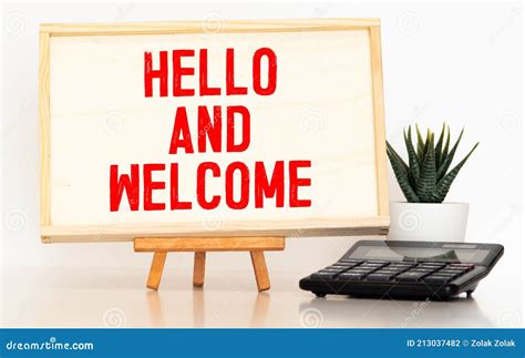 Hello And Welcome Text Stock Photo Image Of Welcome 213037482