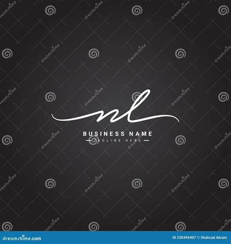 Initial Letter NL Logo Handwritten Signature Logo For Alphabet N And