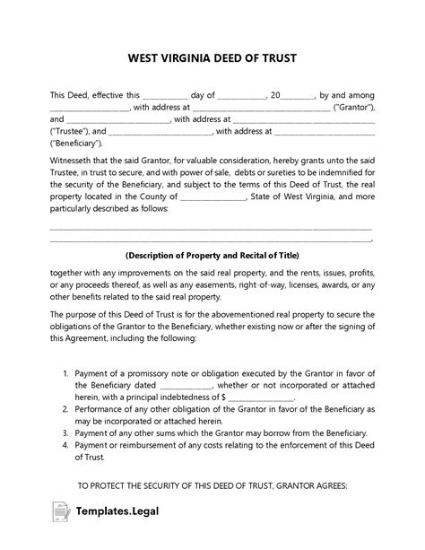 West Virginia Deed Forms And Templates Free Word Pdf Odt