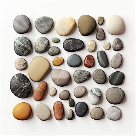 Premium Ai Image Pebbles Isolated On White Background