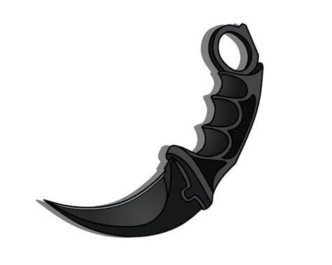 Karambit Preto Isolado No Fundo Branco Vetor Premium