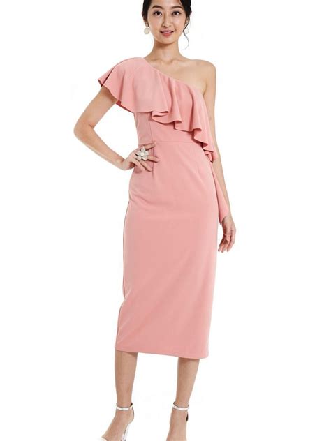 New Nichii Pink Ruffled Dress Women S Fashion Dresses Sets Dresses