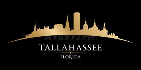 Tallahassee Florida City Silhouette Black Background Stock Vector