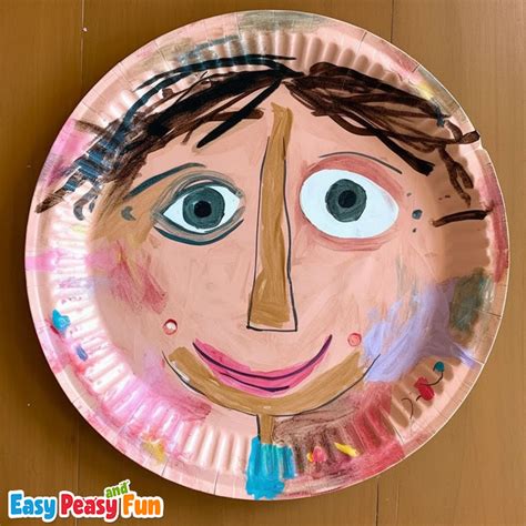 Paper Plate Self Portraits Art For Preschool Easy Peasy And Fun