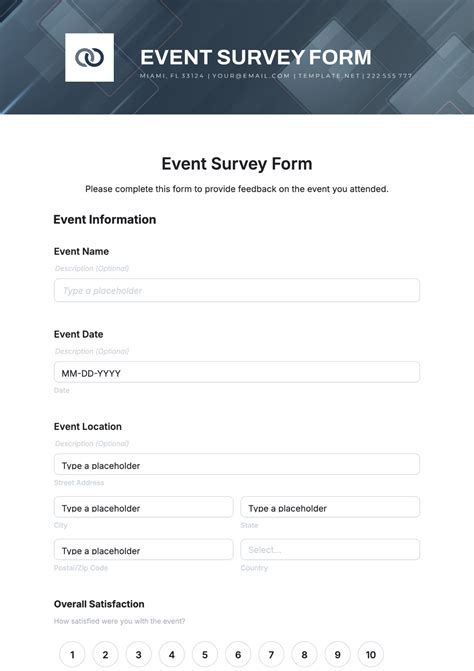 Free Event Form Templates To Edit Online